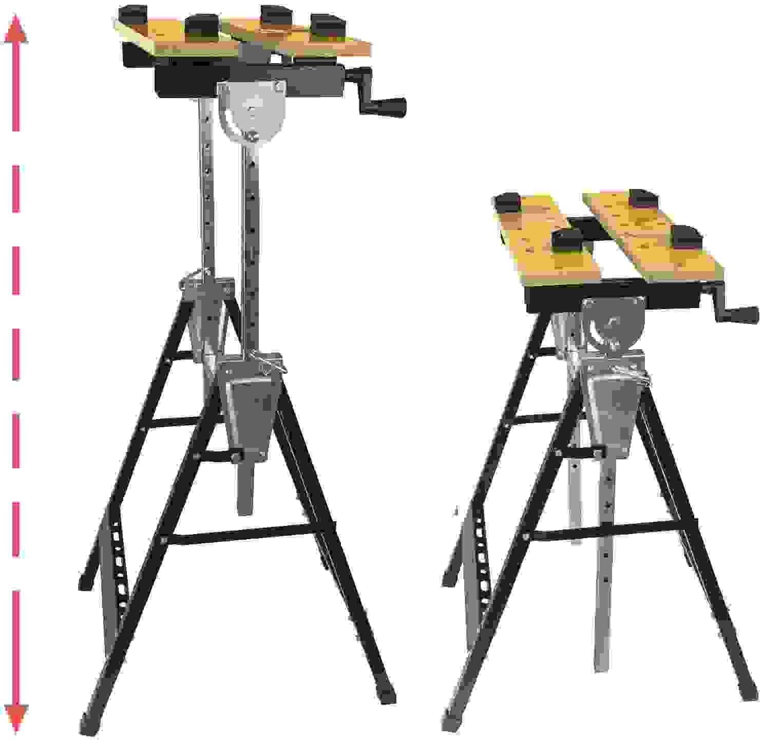 T4all verstellbare Werkbank aus Stahl - Zusammenklappbar und leicht zu verstauen - 81x62x70cm