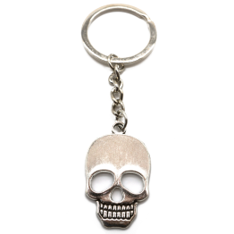 Totenkopf Schlüsselanhänger silber aus Metal Schädell Gothic Taschenanhänger