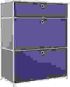 viasit System4 Schubladenschrank violettblau 3 Schubladen 77,9 x 40,4 x 99,35 cm