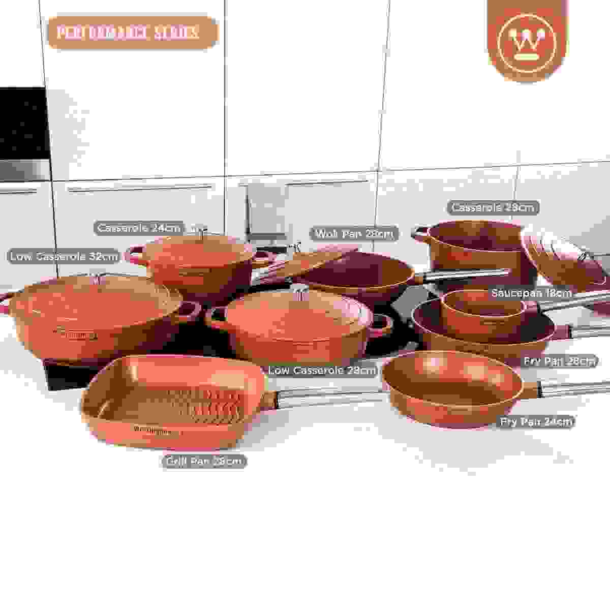 Westinghouse Performance Series Grillpfanne - Backofen geeignet - 28 cm - Orange