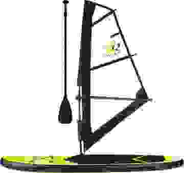 XQ Max Special Edition Windsurf/Sup Board Set MIT Tragetasche und FREE SUP Chair - 13-teilig - Gelb/Schwarz - bis zu 150 kg - 305 cm - Aufblasbar - Segel 2m²