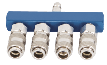 Zubehör-Set für Druckluftschnellkupplungen 4-Wege scheppach