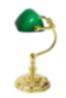 Bankerlampe Gold 24K aus Messing mit Glasschirm