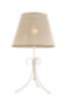 Beige Tischlampe Stoff rund Landhaus ABUELA