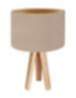 Dreibein Tischlampe Beige Gold rund Retro 46cm