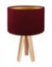 Holz Tischleuchte Bordeaux Gold Retro 46cm Lampe