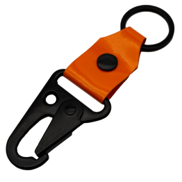 Karabinerhaken Schlüsselanhänger Karabiner mit farbigem Planenstoff Orange