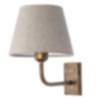 Messing Wandleuchte E27 Beige Stoff Schirm