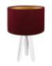 Schirm Tischleuchte Bordeaux Gold Retro 46cm Holz