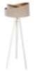 Standlampe Beige Gold Holz Dreibein 145cm Wohnzimmer