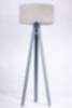 Stehlampe Holz Grau Silber Retro Dreibein 145cm