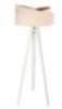 Stehlampe LIZZIE Creme Gold Holz Stoff 145cm Dreibein