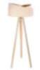 Stehlampe Wohnzimmer Creme Gold Holz Dreibein 145cm