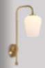 Stilvolle Wandlampe Glas Echt-Messing TALIS