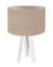 Tischlampe Beige Silber Holz Dreibein 46cm Retro KYARA