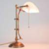 Tischlampe Messing in Bronze mit Glas Premium