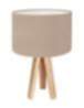 Tischleuchte Schirm Beige Holz Dreibein 46cm Retro