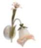 Wandlampe Landhaus Creme Floral Metall Glas