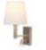 Wandlampe Stoffschirm Schalter E27 in Satin Chrom