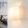 Wandleuchte Stoff Schirm Rosa eckig Modern Loft Design