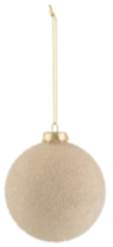 Weihnachtskugel Perlen Glas Beige