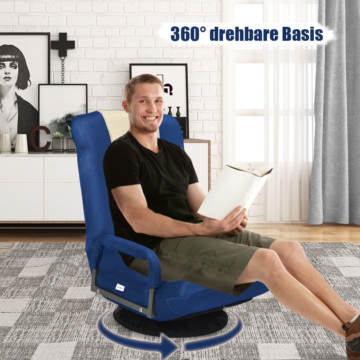 Coast vloerstoel roteerbare vloer leunstoel ontspanning fauteuil vloert bank lui bank blauw