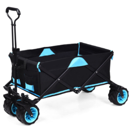 Faltbarer Wagen Coast - Max. 50 kg - 118 x 55 x 97 cm - Schwarz / Blau