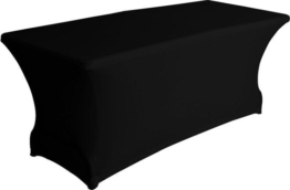 Perel Abdeckung für Tisch, schwarz, rechteckig, 180 cm x 75 cm x 74 cm