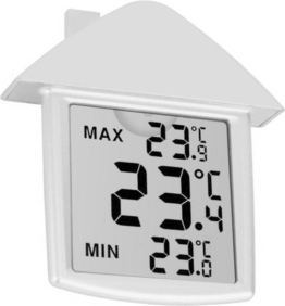 Perel Fensterthermometer, digital, innen und außen, transparent