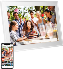 Denver Digitaler Fotorahmen 15,6-Zoll FULL HD - Frameo App - Fotorahmen - 8GB - IPS-Touchscreen - PFF1514 - Weiß