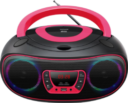 Denver Tragbare Boombox Bluetooth - Lichteffekte - FM Radio - CD Spieler - AUX - TCL212BT - Pink