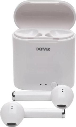 Denver Wireless Earbuds mit Ladeetui - Ohrhörer Wireless - Bluetooth - TWE36 - Weiß