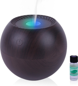 Niceey Aroma Diffusor Luftbefeuchter - Duft Diffusor elektrisch - mit ätherischem Ã–l - Zerstäuber 130 ml - mit LED-Beleuchtung - Braun