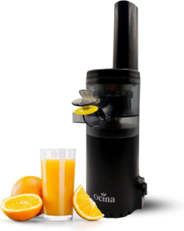 Ocina Slowjuicer - Entsafter für Gemüse und Obst - Trockenes Fruchtfleisch - Schwarz